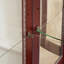 Cabinet Curio avec tablettes réglables et panneau arrière en miroir, portes en verre trempé (cerisier, 6 niveaux)-824978805