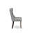 Denison Parson Dining Room Chairs - Button Tufted Nailhead Light Gray Polyester Fabric Upholstered Chairs, Set of 2, Mahogany-210702675