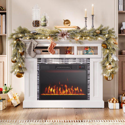 23 in. Electric Fireplace Insert with 3 Flame Colors & Brightness Levels, Timer, Flame and Heat Work Separately