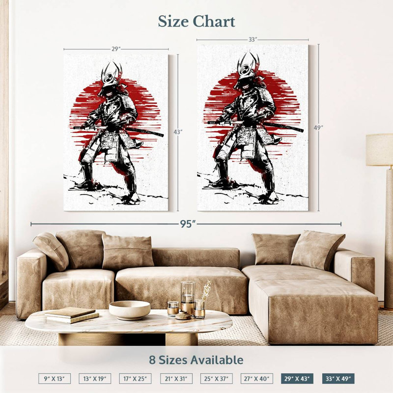 Sireci Red Sun Samurai, 51" H x 34" W