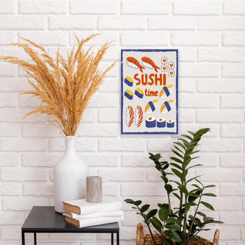 Art contemporain de poissons, temps délicieux, H 18 po x l 12 po