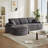 Boneless 113.4" Modular Sectional Curved Sofa with Chaise, L-Shaped Corduroy Boneless Couch, Deep Seat Corner Couch for Living Room, No Assembly Required-1039817818
