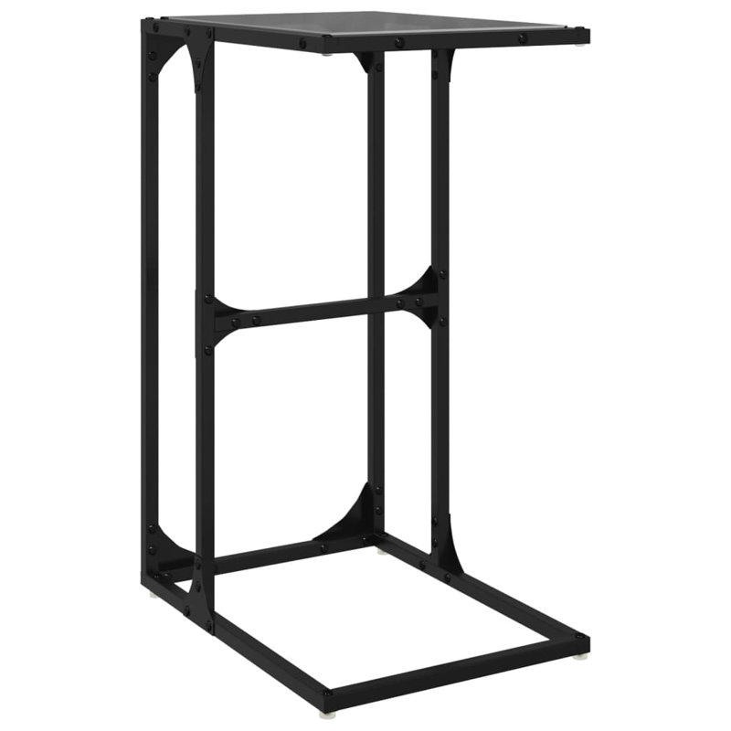 4-2 Glass Top End Table, Black