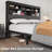 King Size Bed Frame with Bookcase Headboard. 2-tier Storage King Platform Bed with Charging Station. No Box Spring Needed Easy Assemble Black Mattress-890217484