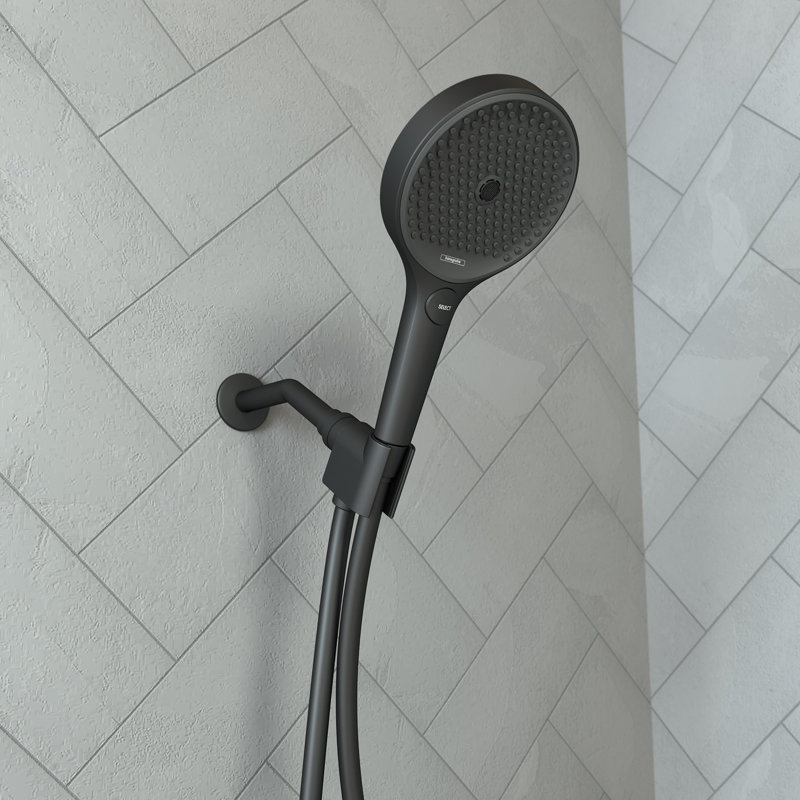 Hansgrohe Rainfinity Handheld 3-Jet Showerhead 130, Matte Black, 1.75 GPM