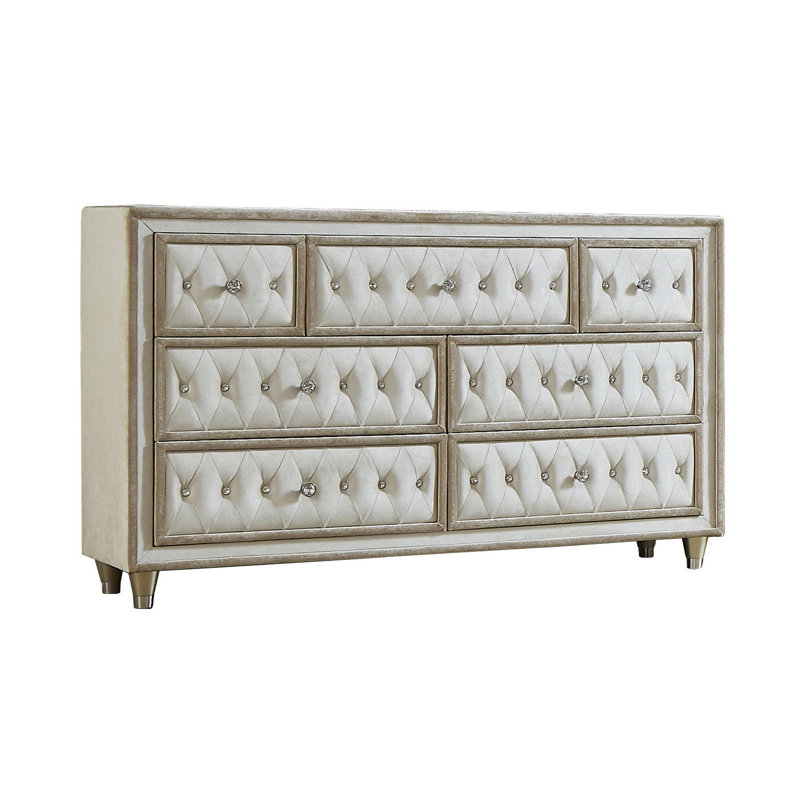 Bernadete 60.5'' W 7 - Drawer Dresser, Ivory
