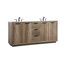 Meuble-lavabo double 72 po avec plateau en marbre d'ingénierie Broadlands