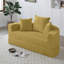 Futon en velours côtelé multifonctionnel, se transforme en matelas, mousse à haute densité, pour le salon, 2 sièges, futon convertible jaune sans assemblage, utilisation par les invités,