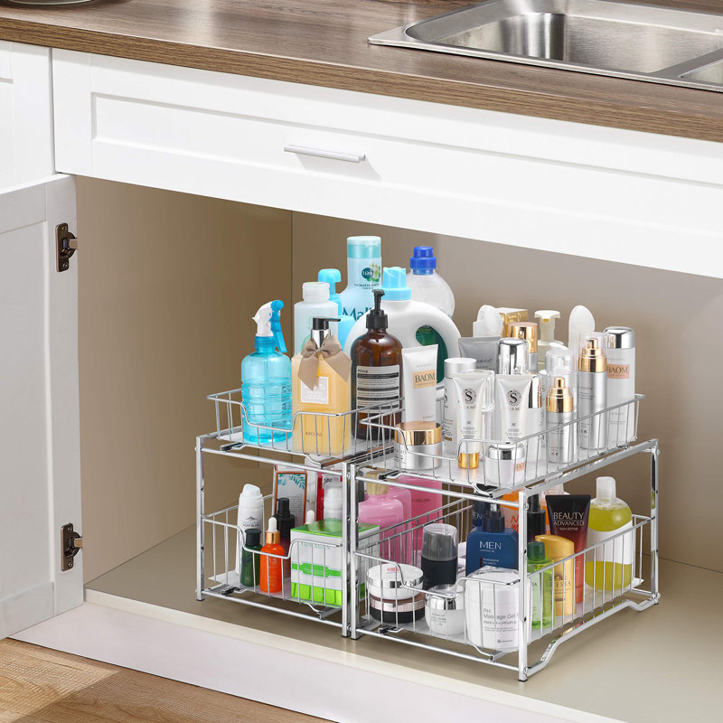 Husch Cabinet Shelving Rack, Chrome