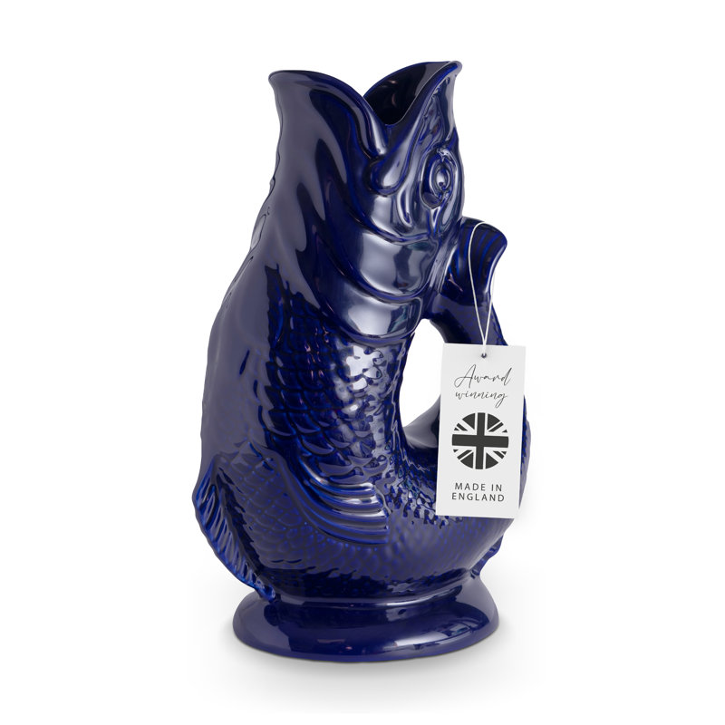  Original Gurgle Jug, Earthenware, Iconic UK Heritage, Made in Stoke-on-Trent, Blue, 1.2 L