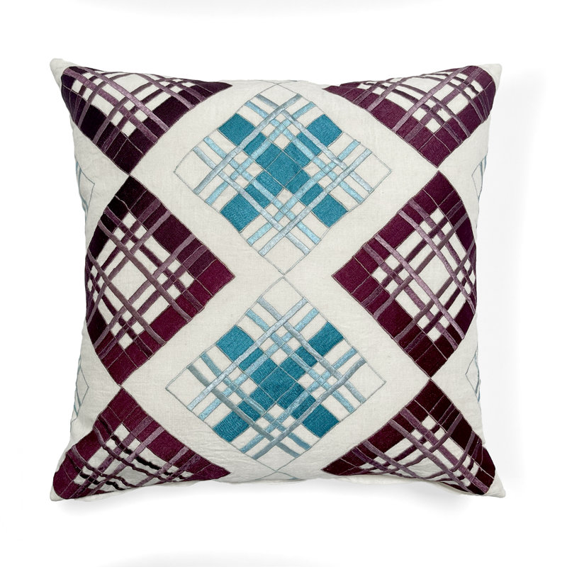 Embroidered Linen Throw Pillow