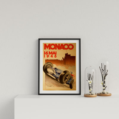 Retro Motor Racing Monaco GP 1948 by Vouvart - Single Picture Frame Print