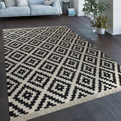 Redwood Rectangle Geometric Wool and Cotton Hand Woven Area Rug