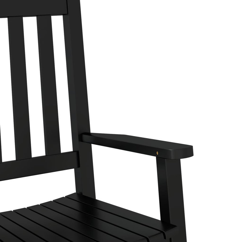 Abbad Solid Wood Rocking Chair, Black