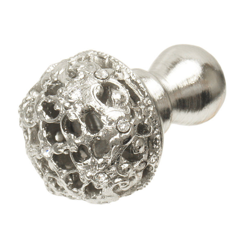 Juliane Grace medium knob full round with 13 Swarovski Clear Crystalsin Oil Rub Bronze, Chrome