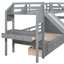Lit superposé avec escalier de rangement, glissade et tiroirs, bureau avec tiroirs et tablettes-598477258