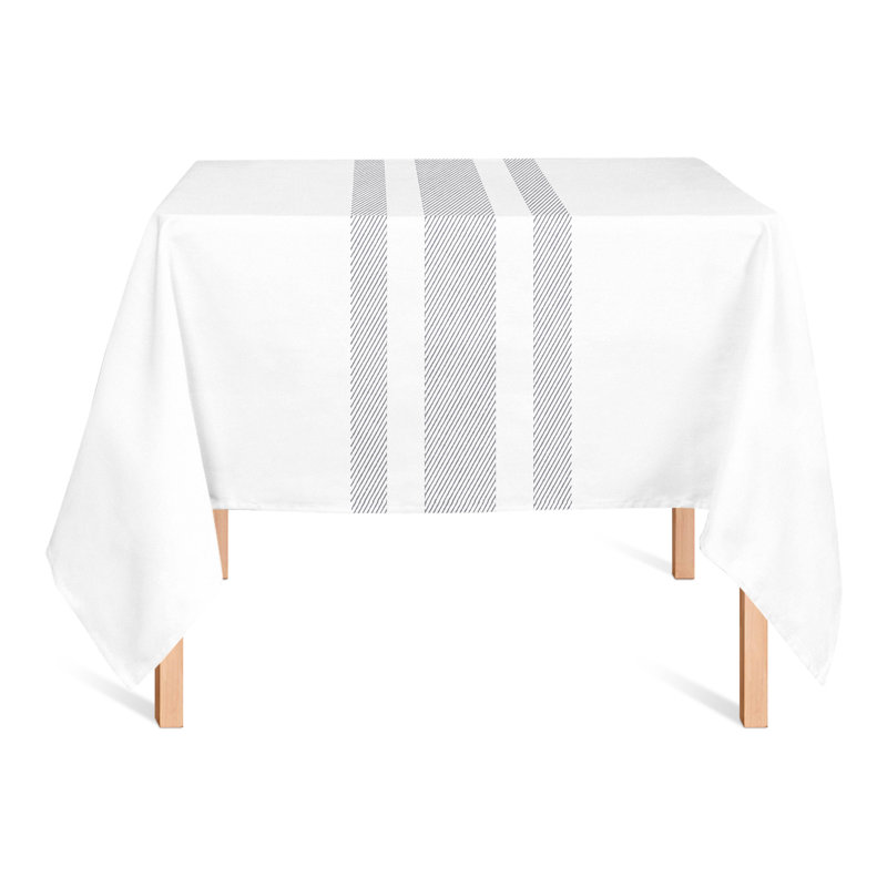 Mccafferty Striped Square Tablecloth, Dark Gray