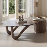 Shaped Leaf Design End Table Coffee Table