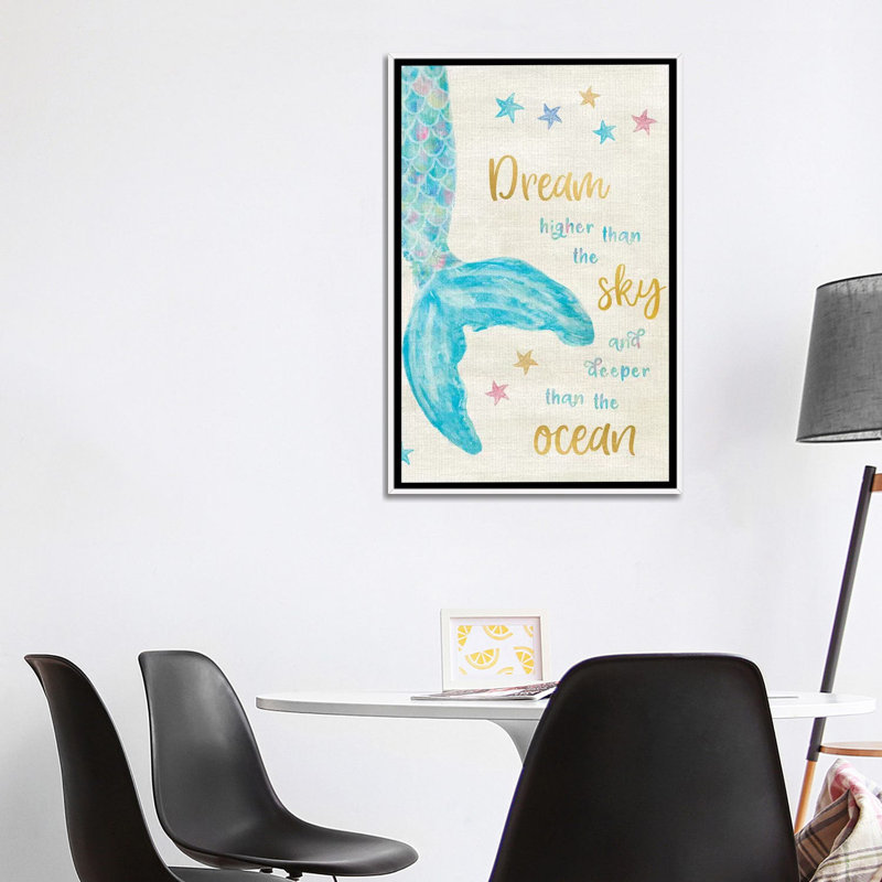 Art de rêve sirène, Toile blanche encadrée, H 40 po x l 26 po x P 1,5 po