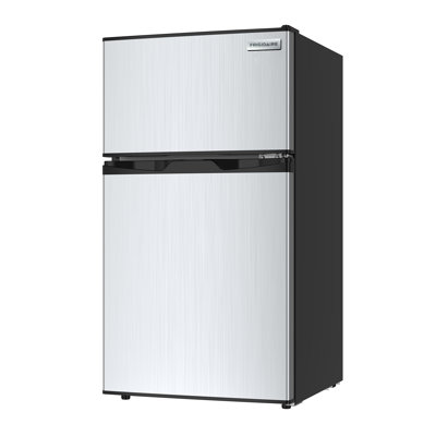 Frigidaire 3,1 pieds cubes Pi. Réfrigérateur compact avec congélateur, mini réfrigérateur 2 portes en acier inoxydable