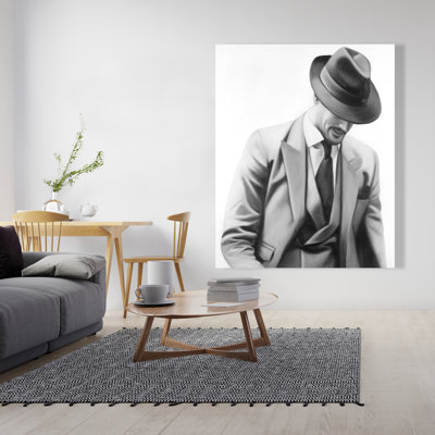 Homme d'affaires élégant - Toile blanche figurative pour la décoration intérieure