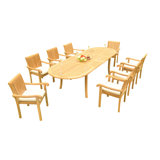 Teddy Outdoor 9 - Piece Teak Dining Set