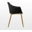Tristen Plastic Dining Chair - Faux Leather Padded Cushions and Solid Wooden Legs - Armchair for Dining Room Kitchen Living Room-2145676909-2075042824
