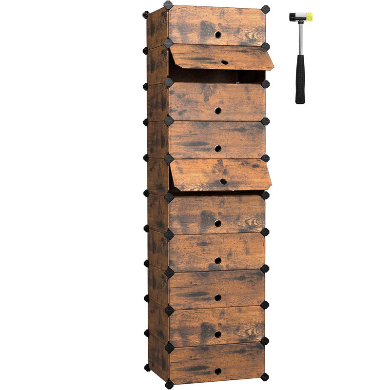 Rectangular Storage Organiser, 10 Slot Modular DIY Storage Shelf Unit, with Doors