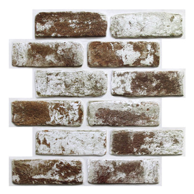 10 pièces de papier peint imitation brique 3D Peel and Stick - 11,8 po x 11,8 po panneaux de briques en PVC ultraléger avec petit motif de brique pour la décoration intérieure de ferme, salon, chambre à coucher, dosseret de cuisine, foyer (couvre 9,7 pieds carrés) - Brun