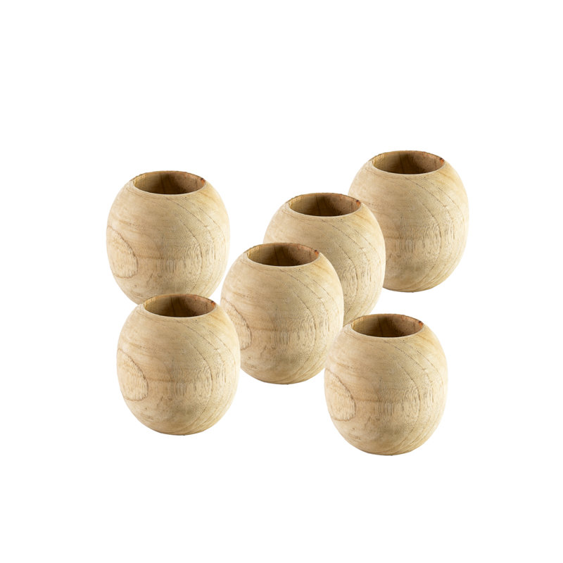 Loon Peak® 5.5" Teak Essence Vase - Handcrafted Natural Wood Vase. Perfect For Artificial, Dried, And Fresh Flowers, Unique Rustic Decor Piece For Home Or Office, Gift Idea, Pack Of 6
