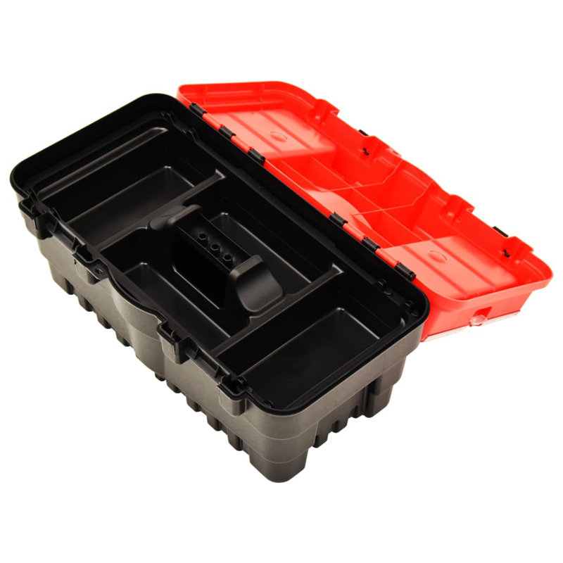 vidaXL Tool Box Plastic 18.19x10.08x9.53" Red