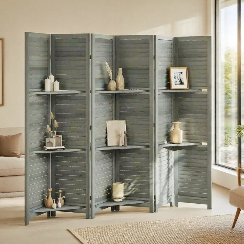 6 Panel Folding Room Divider Screen Privacy Screen Freestanding