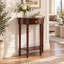 Console demi-cercle classique et traditionnelle peu encombrante avec tiroir et tablette ouverte pour l'entrée, le couloir ou le salon.