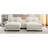 111" Sectional For Primary Living, Beige, With Two Removable Ottomans, Double Cushion, Ports, Cup Holders, Storage And 4 Pillows, Breathable Upholstery Chenille Upholstered Hidden Storage, Cushion-1370620489