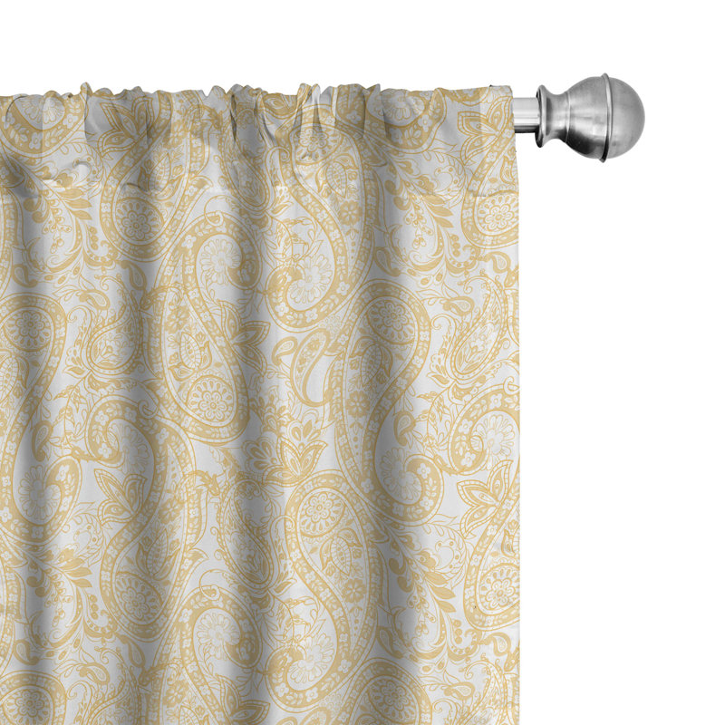 Paisley Semi-Sheer Rod Pocket Curtain Panels, 28" x 84"