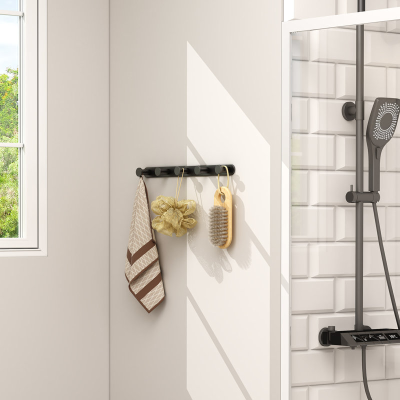 Stainless Steel Wall Mounted Towel Hook Rack, Matte Black