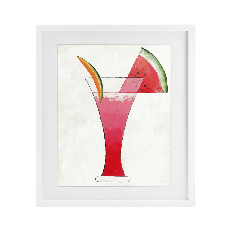 «Summer Cocktail Watermelon Slice», reproduction encadrée sous verre, conception par Lorenzo Collective, H 16 po x l 13 po