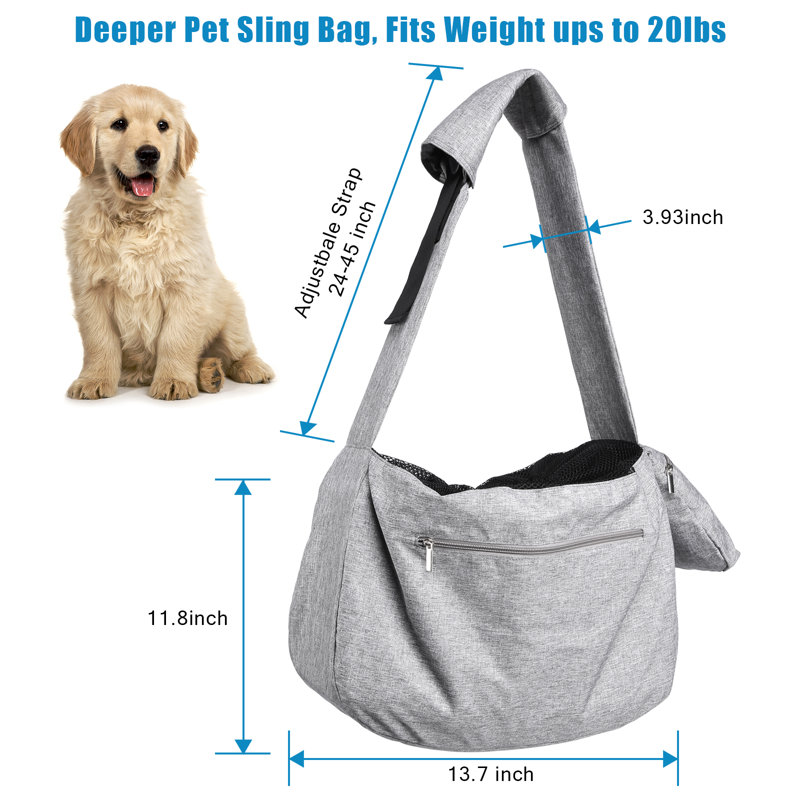 Ex-plus grand support pour chien avec attache réglable, Gris