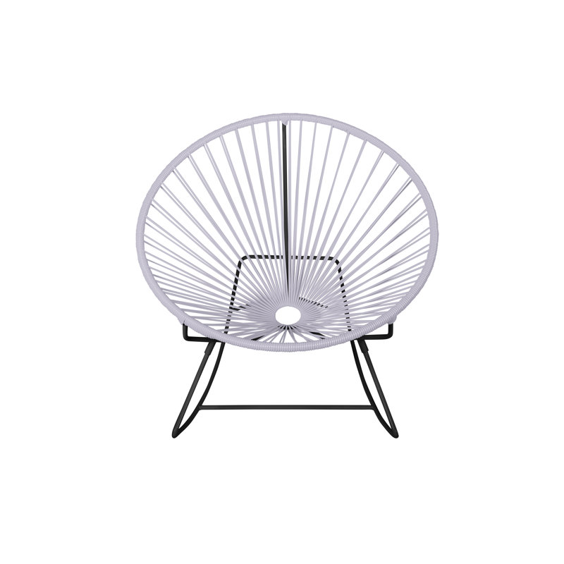 Chaise berçante intérieure / extérieure faite à la main Innit, Transparent/noir