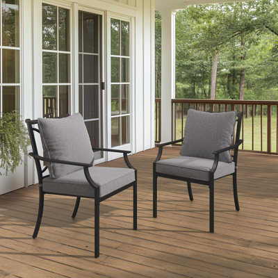 Patio Dining Armchair with Cushion by Red Barrel Studio