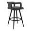 Tabouret de bar pivotant de 30 po en métal noir et gris, rotation à 360 degrés, conception respirante, sièges en mousse souple, tabouret de construction avec pivot, dossier ouvert, rembourrage, repose-pieds pratique