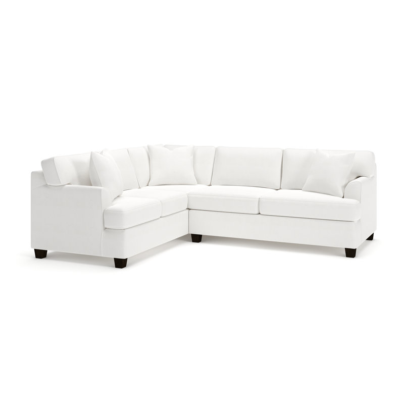 Conradina Upholstered L-Sectional, Left Hand Facing, Drusky Moonglow Sustain® Basketweave