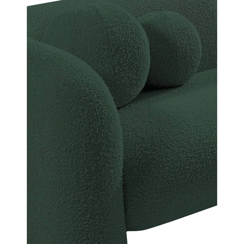 Chaise Boucle en tissu Emory, Tissu bouclé vert