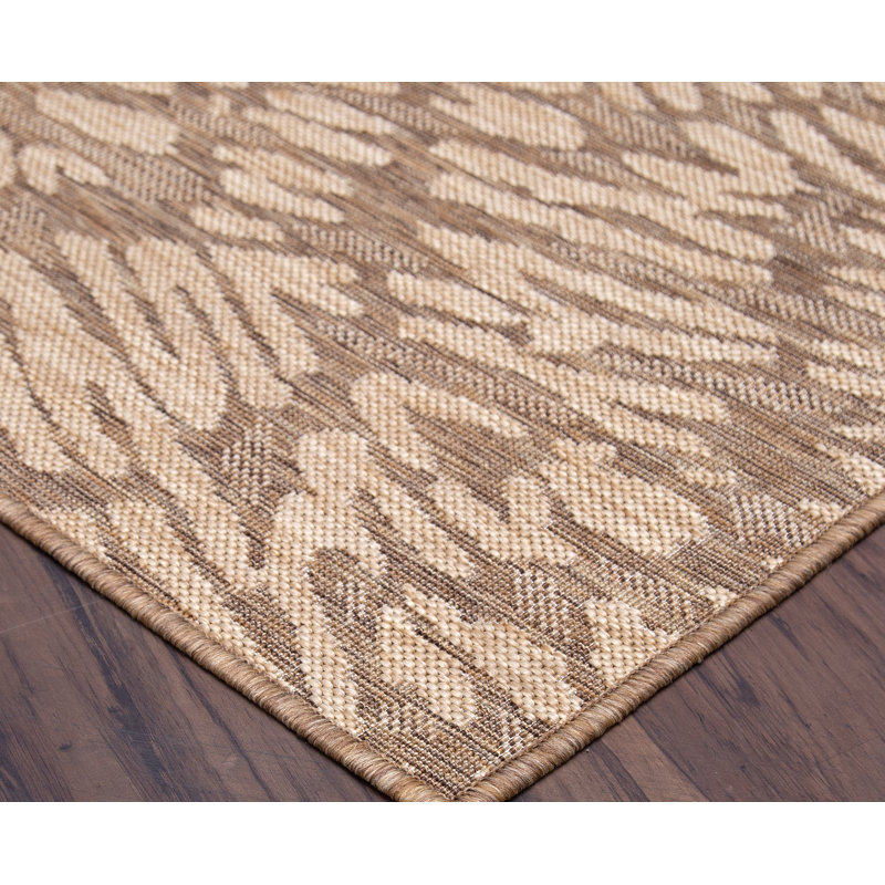 Tapis brun à imprimé animal Aashif, Rectangle 8 pi x 10 pi
