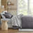 Cozy Queen 7-piece Bedding Set, Charcoal Polyester, Modern Style For Homes