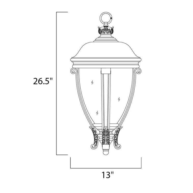 Lanterne suspendue d'extérieur 3 lumières Soren, Bronze doré
