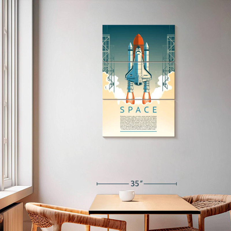 Oberle Space Shuttle Launch Day, 57" H x 36" W
