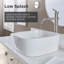 Gerber Cymira 16 po Lavabo de salle de bain doux carré, lavabo en céramique en argile réfractaire émaillée blanche au-dessus du comptoir, cuve d'évier moderne transitionnelle
