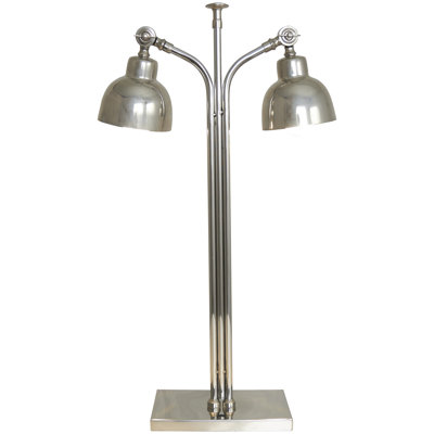 Lampe de bureau en acier inoxydable avec abat-jours doubles