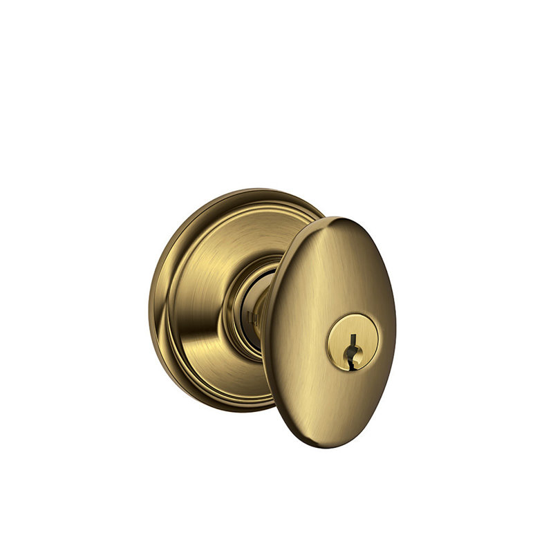 Siena Knob Keyed Entry Lock, Antique Brass
